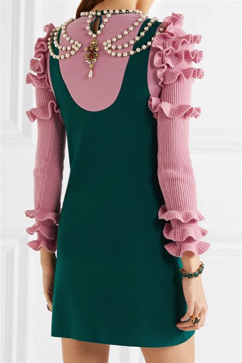 gucci green silk dress|gucci pink and green dress.